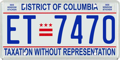 DC license plate ET7470