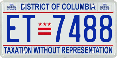 DC license plate ET7488