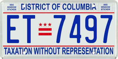DC license plate ET7497