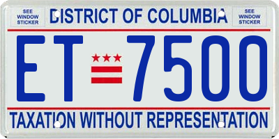 DC license plate ET7500