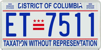 DC license plate ET7511