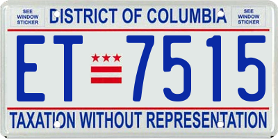 DC license plate ET7515