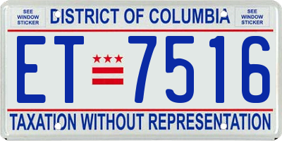 DC license plate ET7516