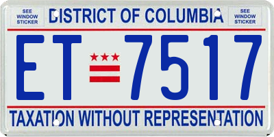 DC license plate ET7517