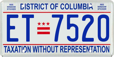 DC license plate ET7520