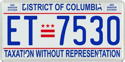 DC license plate ET7530