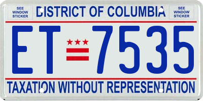 DC license plate ET7535