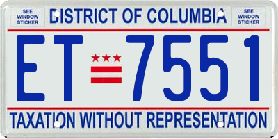 DC license plate ET7551