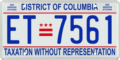 DC license plate ET7561