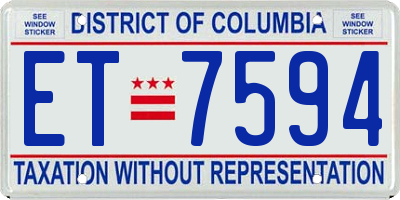 DC license plate ET7594