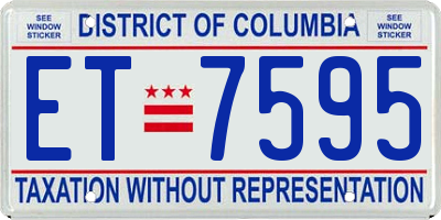 DC license plate ET7595