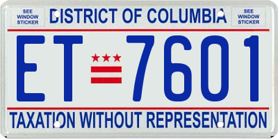 DC license plate ET7601