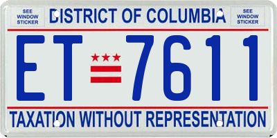 DC license plate ET7611