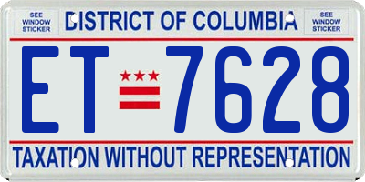 DC license plate ET7628