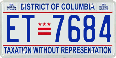 DC license plate ET7684
