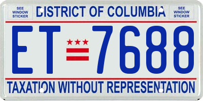 DC license plate ET7688