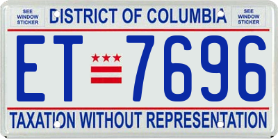 DC license plate ET7696