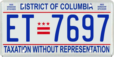 DC license plate ET7697