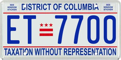 DC license plate ET7700