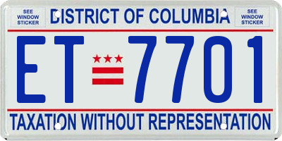 DC license plate ET7701