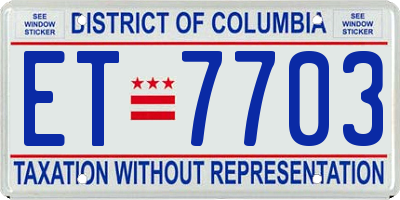 DC license plate ET7703