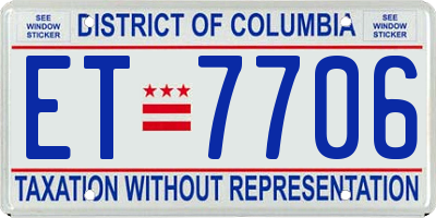 DC license plate ET7706
