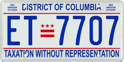 DC license plate ET7707