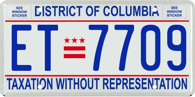 DC license plate ET7709