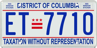 DC license plate ET7710