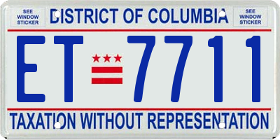 DC license plate ET7711