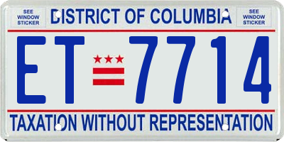 DC license plate ET7714