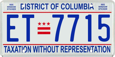 DC license plate ET7715