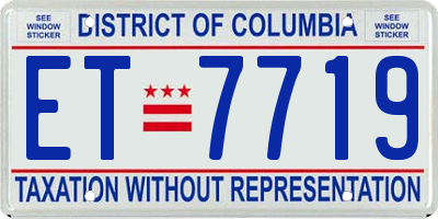 DC license plate ET7719