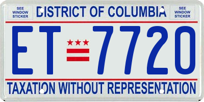 DC license plate ET7720