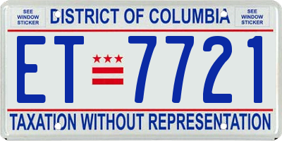 DC license plate ET7721