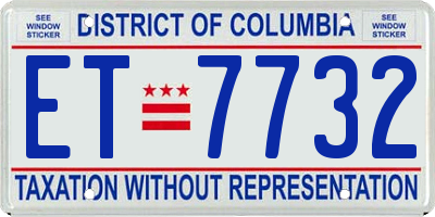 DC license plate ET7732