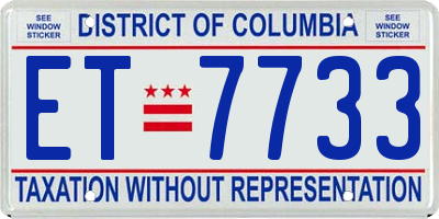DC license plate ET7733