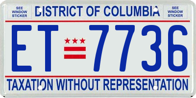 DC license plate ET7736