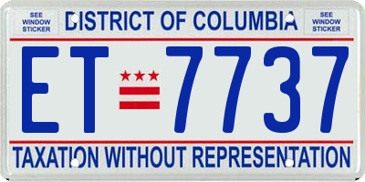 DC license plate ET7737