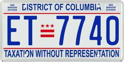 DC license plate ET7740