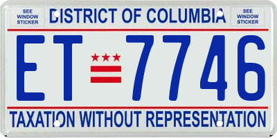 DC license plate ET7746