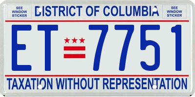 DC license plate ET7751