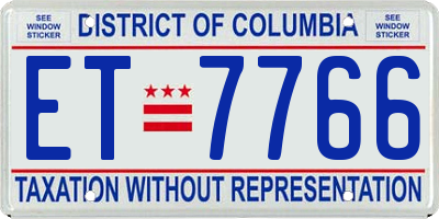 DC license plate ET7766