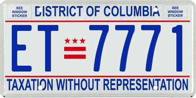 DC license plate ET7771