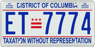 DC license plate ET7774