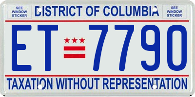 DC license plate ET7790