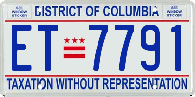 DC license plate ET7791
