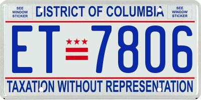 DC license plate ET7806