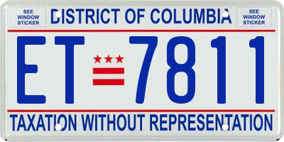 DC license plate ET7811