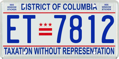DC license plate ET7812